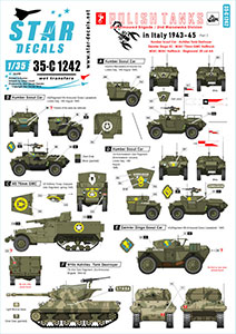 Star Decals 1/35 35-C1242 Polish Tanks in Italy 1943-45   3. Mixed AFVs and armoured cars.