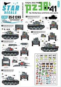 Star Decals 1/35 35-C1249 PzKpfw 38 t  Praga. Op. Barbarossa and Early war years.