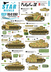 Star Decals 1/35 35-C1262 PzKpfw IV in Normandy   2. PzKpfw IV Ausf H and J.