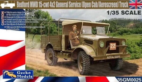 GECKO MODELS 1/35 350025 BEDFORD MDW 15-CWT 4X2 GENERAL SERVICE  OPEN CAB/AEROSCREEN  TRUCK