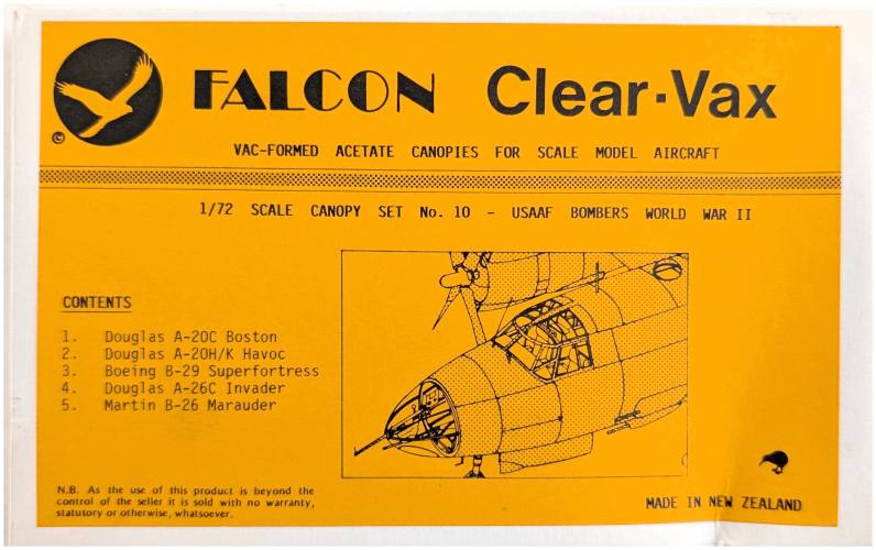 FALCON 1/72 CANOPY SET NO.10 USAAF BOMBERS WORLD WAR II
