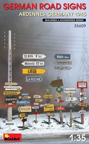 MINIART 1/35 35609 GERMAN ROAD SIGNS ARDENNES GERMANY 1945