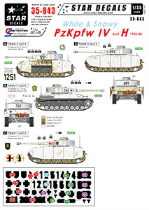 Star Decals 1/35 35-843 White and Snowy PzKpfw IV Ausf H. Whitewashed Pz IV on the Ostfront 1943-44.