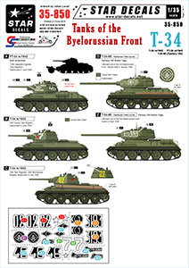 Star Decals 1/35 35-850 Byelorussian Front. T-34 m/43  PT-34 m/43 and T-34-85.
