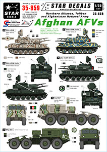 Star Decals 1/35 35-859 Afghan AFVs. ZSU-23-4  MAZ 537  BRDM-2  BRDM-2 Sagger  BTR-70