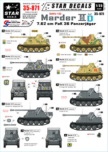 Star Decals 1/35 35-871 Panzerj ger Marder II Ausf D. SdKfz 131. Eastern front.