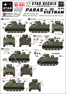 Star Decals 1/35 35-931 US Paras in Vietnam. M113 ACAV.
