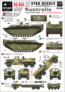 Star Decals 1/35 35-953 Australian Tanks and AFVs   1. LVT-4   M19 Diamond Tank transp.