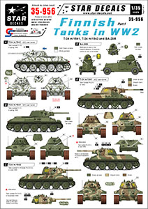 Star Decals 1/35 35-956 Finnish Tanks in WW2   1. T-34 m/1941  T-34 m/1943  BA-20M