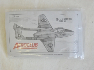 AEROCLUB 1/72 D.H. VAMPIRE T. Mk.11
