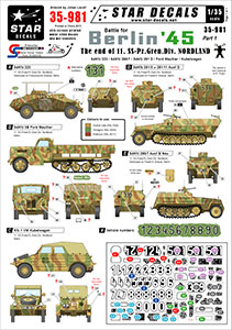 Star Decals 1/35 35-981 Berlin   1. The end of 11. SS-Nordland. SdKfz 250  SdKfz 251  Sdkfz 222 etc 