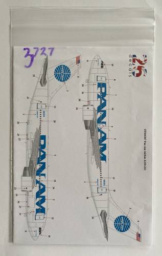 DISCOUNT DECALS 1/144 3727. STS44367 26 DECALS PAN AM AIRBUSA310-221