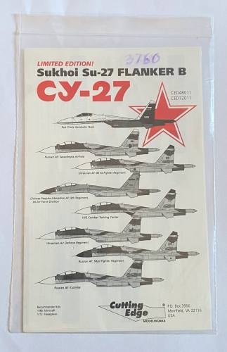 CUTTING EDGE 1/48 3760. CED48011 LIMITED EDITION SUKHOI SU-27 FLANKER B CY-27