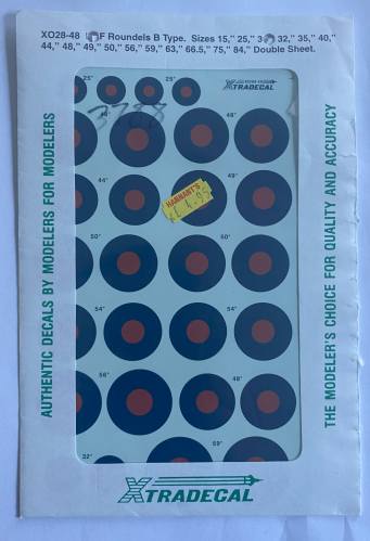 DISCOUNT DECALS  3788. XO28-48 RAF ROUNDELS B TYPE