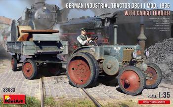 MINIART 1/35 38033 GERMAN INDUSTRIAL TRACTOR D8511 MOD 1936 WITH CARGO TRAILER