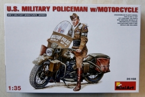 MINIART 1/35 35168 US MILITARY POLICEMAN WITH MOTORCYCLE