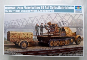 TRUMPETER 1/35 01524 2cm FLAK 38 Sd.Kfz 7/1 LATE VERSION w/Sd.ANHANGER 52
