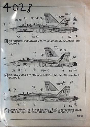DISCOUNT DECALS 1/48 4028. F/A-18 D CR  