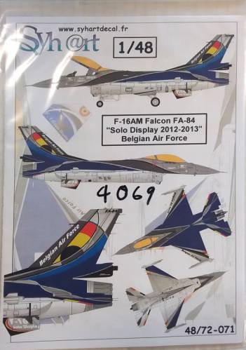 DISCOUNT DECALS 1/48 5960. F-16AM FALCON FA-84  SOLO DISPLAY 2012-2013  BELGIAN AIR FORCE 48/72-071 
