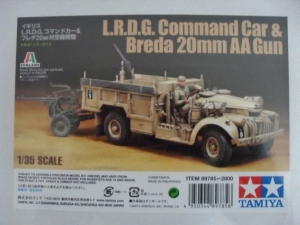 TAMIYA 1/35 89785 L.R.D.G. COMMAND CAR   BREDA 20mm AA GUN