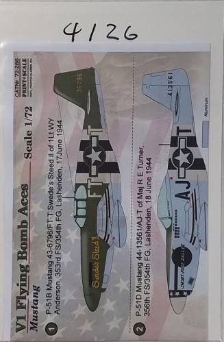 DISCOUNT DECALS 1/72 4126 72-286 PRINT   SCALE V1 FLYING BOMB ACES