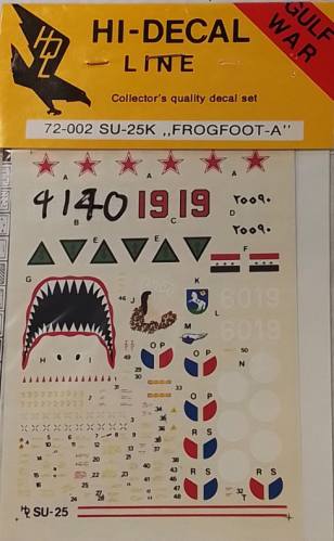 DISCOUNT DECALS 1/72 4140HI-DECAL LINE 72-002 SU-25K   FROGFOOT-A