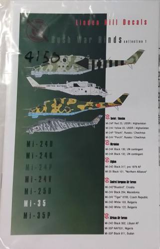 DISCOUNT DECALS 1/72 4150 LINDEN HILL DECALS 72006 BUSH WAR HINDS COLLECTION ONE