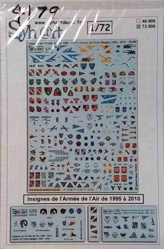 DISCOUNT DECALS 1/72 4179 72-906 SYHART  INSIGNES DE L ARMEE DE L AIR DE 1995 A 2010