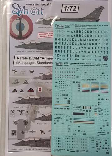 DISCOUNT DECALS 1/72 4185 SYHART  RAFALE B/C/M 