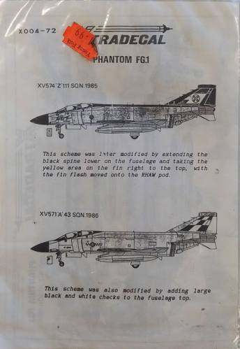 XTRADECAL 1/72 4218. X004-72 PHANTOM FG.1
