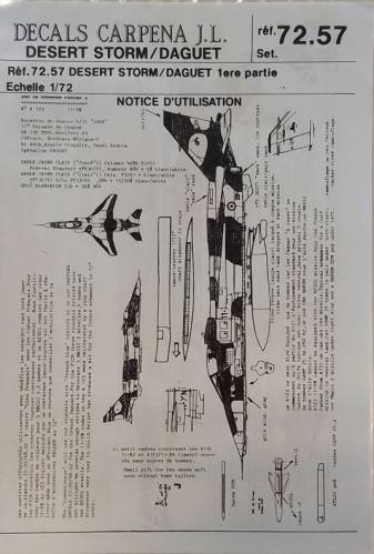 DISCOUNT DECALS 1/72 4292. REF 72.57 DECALS CARPENA J. L. DESERT STORM/DAGUET