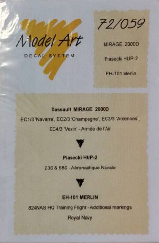 MODEL ART 1/72 4305. 72/059  MIRAGE 2000D PIASECKI HUP-2 EH-101 MERLIN