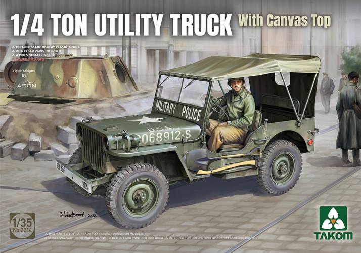 TAKOM 1/35 2214 1/4 TON UTILITY TRUCK WITH CANVAS TOP