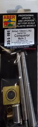 ABER 1/35 35L-191 BRITISH 120MM L1A2 BARREL FOR CONQUEROR MARK 2