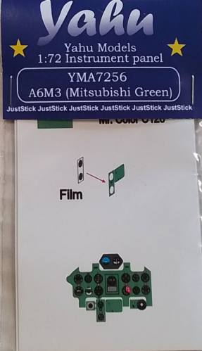 YAHU MODELS 1/72 YMA7256 A6M3  MITSUBISHI GREEN  INSTRUMENT PANEL