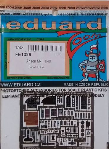 EDUARD 1/48 FE1326 ANSON MK I FOR AIRFIX KIT