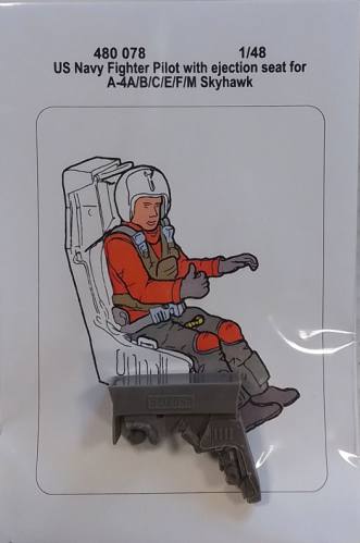 AIRES HOBBY MODELS 1/48 480 078 US NAVY FIGHTER PILOT WITH EJECTION SEAT FOR A 4A/B/C/E/F/M SKYHAWK
