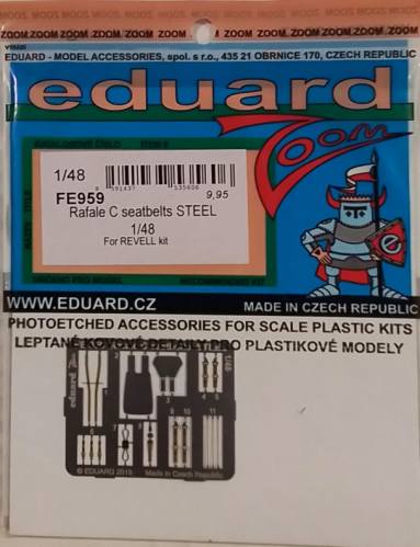 EDUARD 1/48 FE959 RAFALE C SEATBELTS STEEL FOR REVELL KIT
