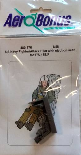 UNKNOWN MAKE 1/48 480 176 US NAVY FIGHTER/ATTACK PILOT WITH EJECTION SEAT FOR FIA-18EIF