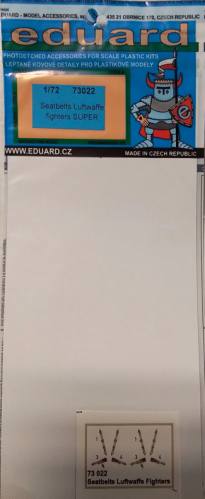 EDUARD 1/72 73022 SEATBELTS LUFTWAFFE FIGHTERS SUPER