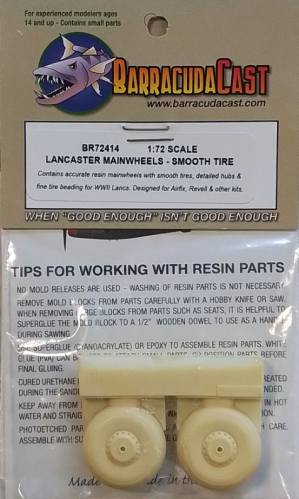 BARRACUDACAST 1/72 BR72414 LANCASTER MAINWHEELS SMOOTH TIRE