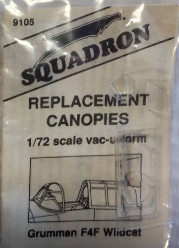 SQUADRON MODELS 1/72 9105 REPLACEMENT CANOPIES GRUMMAN F4F WILDCAT