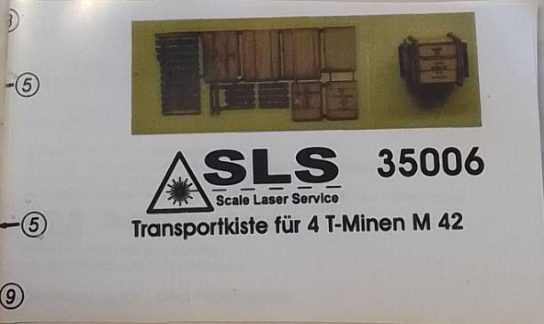 SCALE LASER SERVICE 1/35 35006 TRANSPORT BOX FOR 4 T-MINES M 42