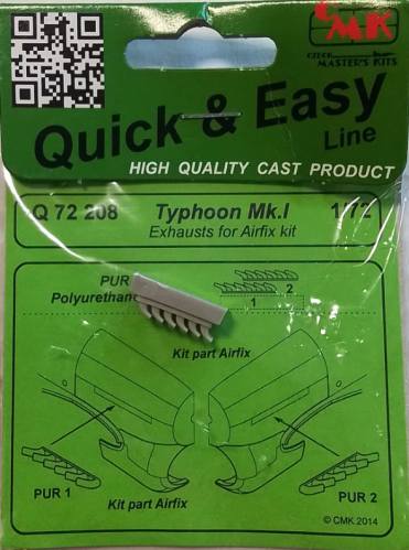 CMK 1/72 Q 72 208 TYPHOON MK.I EXHAUSTS FOR AIRFIX KIT