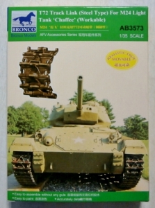 BRONCO 1/35 3573 T72 TRACK LINK  STEEL TYPE  FOR M24 LIGHT TANK CHAFFEE  WORKABLE 