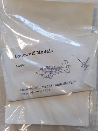 LONEWULF MODELS  LW009 MESSERSCCHMITT ME 163 BUTTERFLY TAIL FOR ACADEMY 