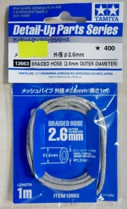 TAMIYA  12663 BRAIDED HOSE  2.6mm OUTER DIAMETER 