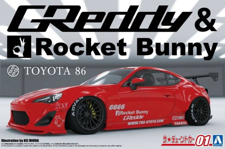 AOSHIMA 1/24 20087 ZN6 TOYOTA 86 GREDDY   ROCKET BUNNY ENKEI VER