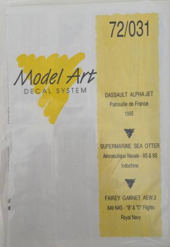 DISCOUNT DECALS 1/72 4963 72/031 Dassault Alpha Jet and Fairey Gannet AEW.3 Decal Set Model Art