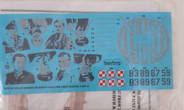 DISCOUNT DECALS  4982 D72136 MiG-29 Heroes of Kosciuszko Part II Decals Model Maker Decals